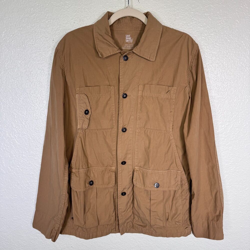 Save Khaki United Shirt Jacket Mens Small Chore Utility Workwear Pockets SKU
